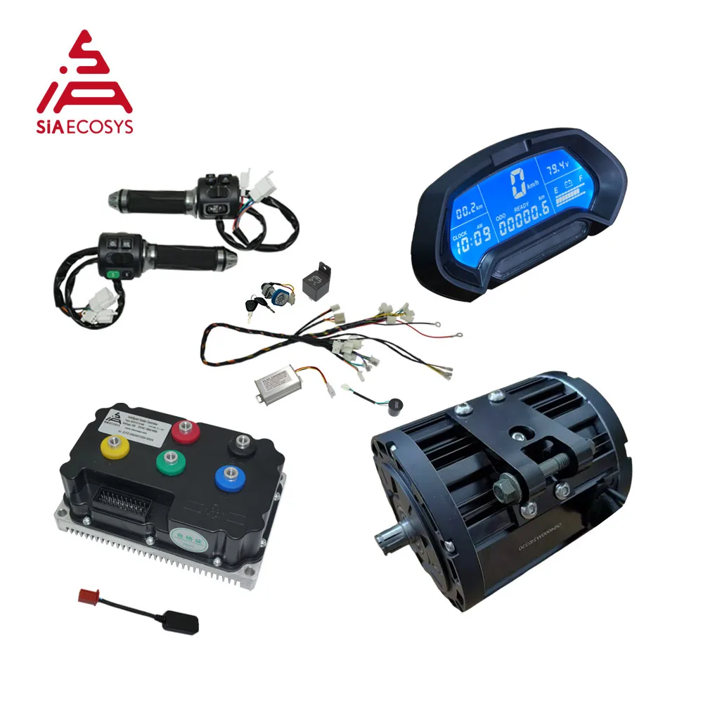 QS MOTOR QS138 4000W 90H 7500W Max Continuous 72V 110KPH Mid Drive Motor Conversion Kit with Wire Harness SIAYQ72180 Controller
