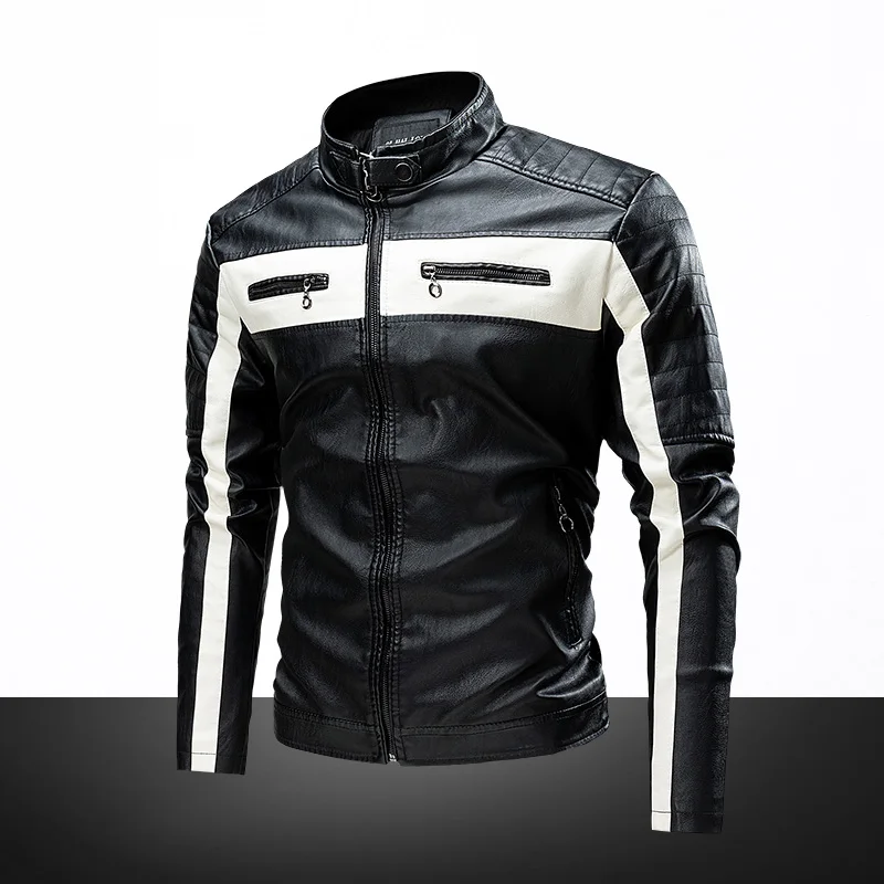 Leather Jackets Winter Men's Standing Collar Business High-grade Young Large Size Motorcycle