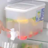 Distributeur d'eau multifonctionnel en plastique pour réfrigérateur avec robinet, grande capacité pour boissons froides 3