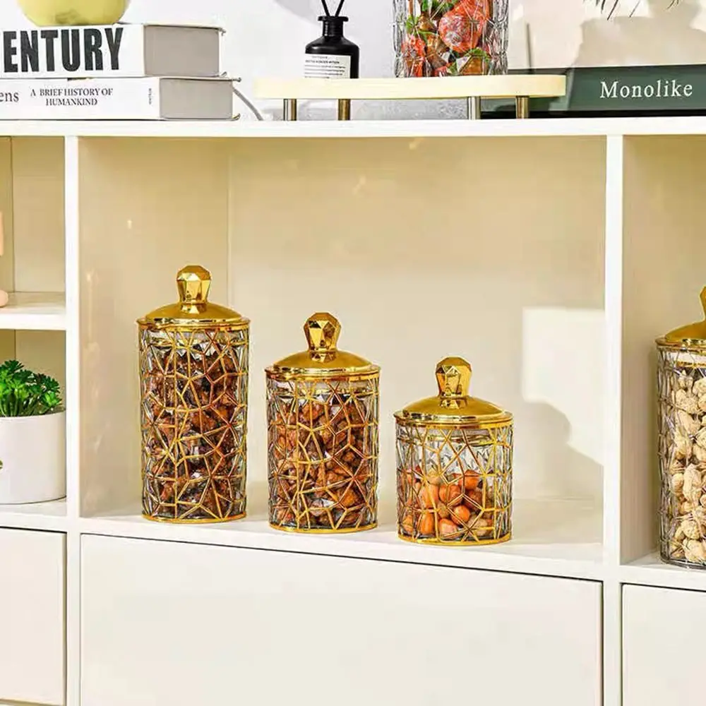 Transparent Food Storage Pots Moisture-Proof Miscellaneous Storage Box Plastic With Lid Kitchen Can Tea Coffee Candy Snack