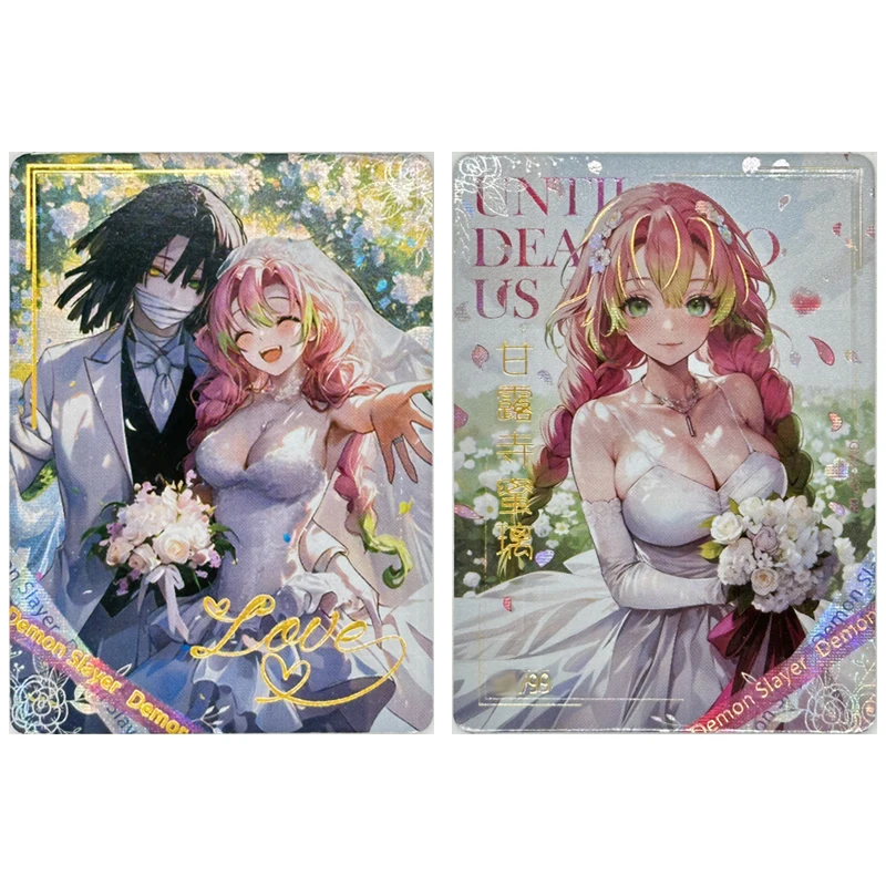 Collectible Card Game Toy Anime Demon Slayer Kamado Tanjirou Kochou Shinobu Iguro Obanai Kanroji Mitsuri Collectible Cards Birthday Gifts Kid Toys