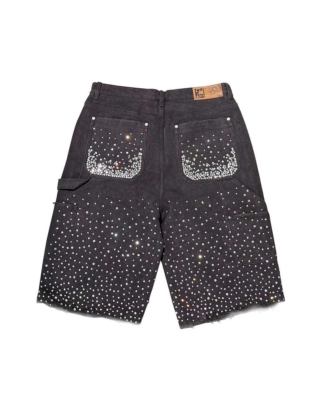Gypsophila hot diamond washed tassel raw edge denim shorts summer personalized retro high-waisted straight casual wide-leg pants denim shorts,summer jeans shorts