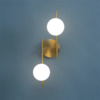 Modern Gold Double Glass Wall Lamp 1