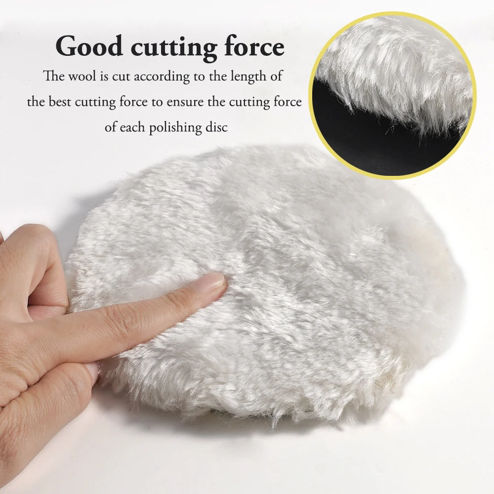 Car Polishing Pad Car Polishing Disc Set Self-Adhesive Buffing Waxing Sponge Wool Wheel Washing Auto Body Beauty Polisher Drill Adapter
