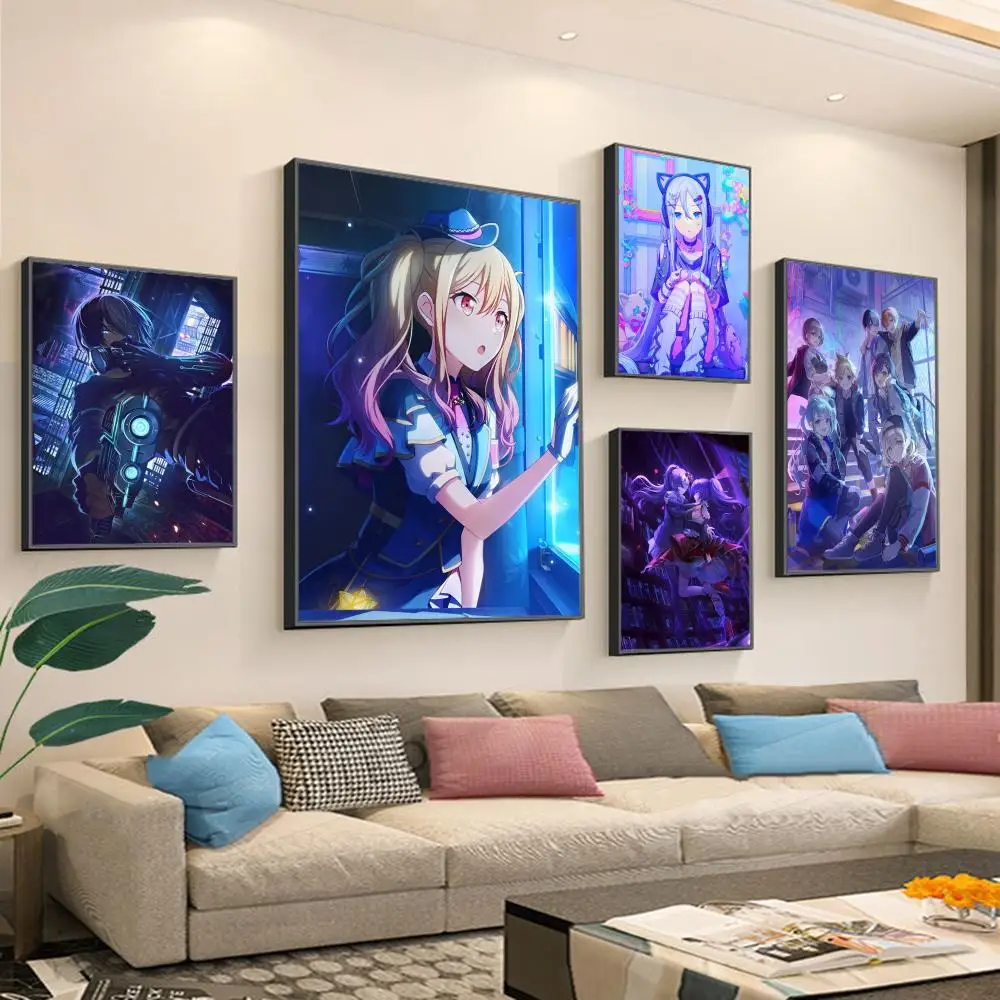 Progetto Sekai Poster Poster Artistico Autoadesivo Stampe Bianche Poster Opera D'Arte Estetica Pittura Murale