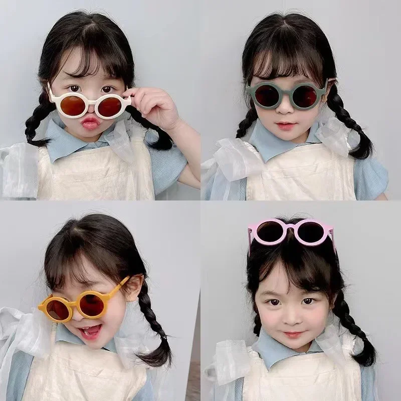 Kids Sunglasses Children Cute Cartoon Small Frame Sunglasses Kids Round Glasses Baby Fashion Colors Sunglasses Boys Girls Sun Protection Eyewear