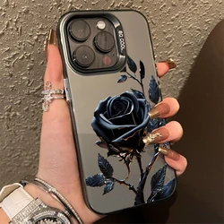 Elegant Black Gold Rose Silver Phone Case with IMD Design for A53 (1)