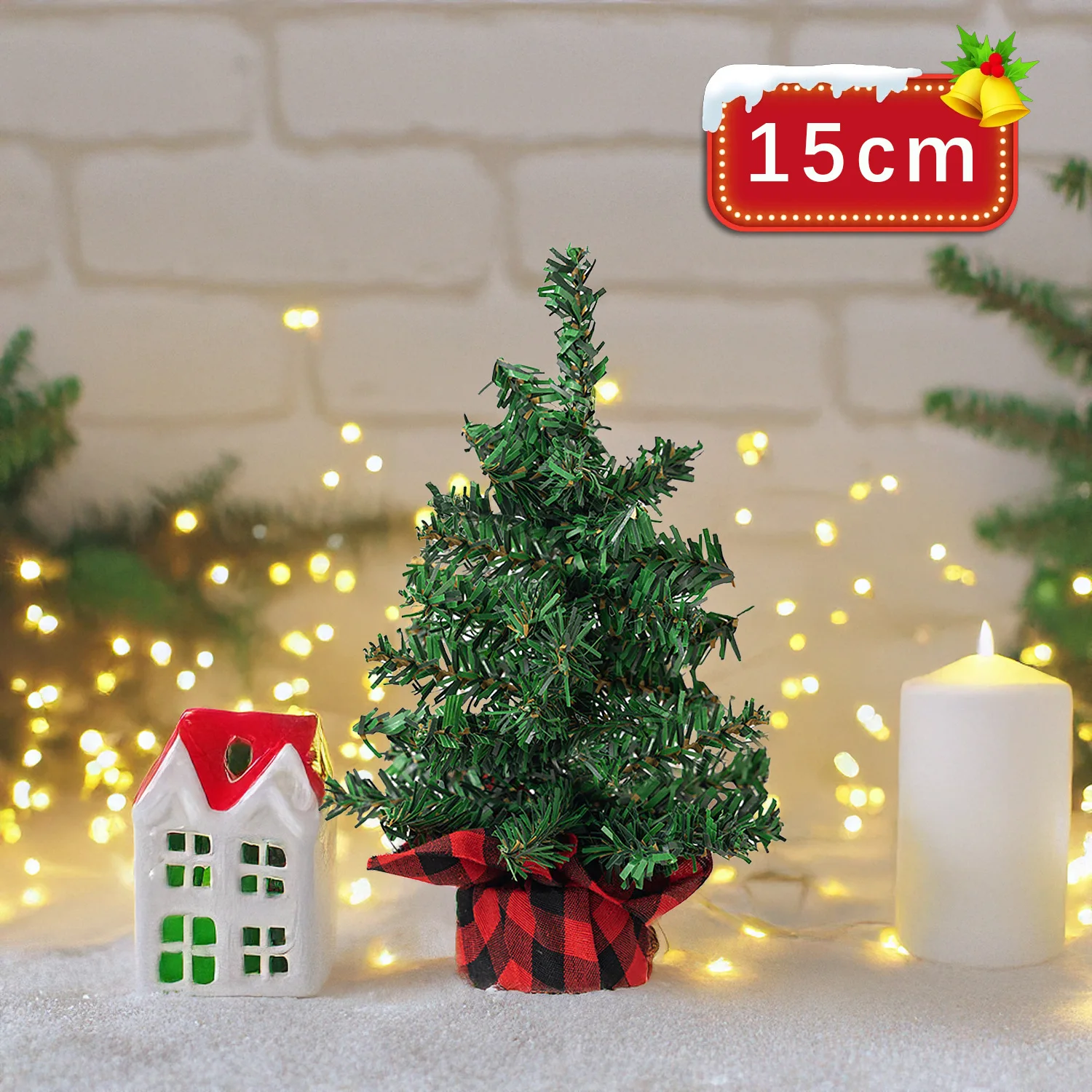 15/20/30cm Artificial Christmas Tree Pine Tree DIY Christmas Decora for Home Table Navidad Natal Xmas Ornaments 2026 New Year