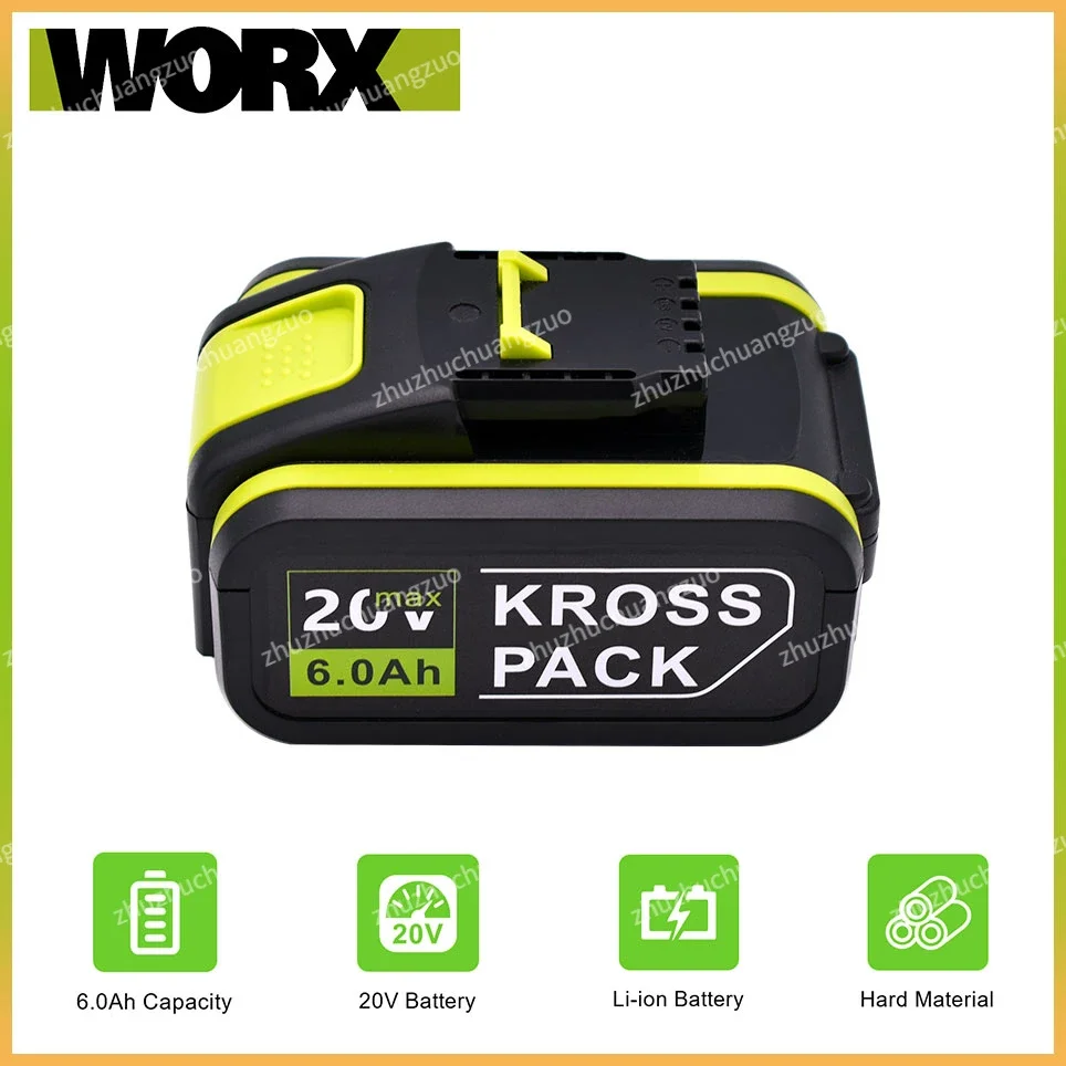 

6000mAh For Worx 20V Battery Li-ion Battery WA3553 WA3551 WA3551 WA3572 WA3553 WX390 WA3551 WX176 WX178 WU268 Drill Battery