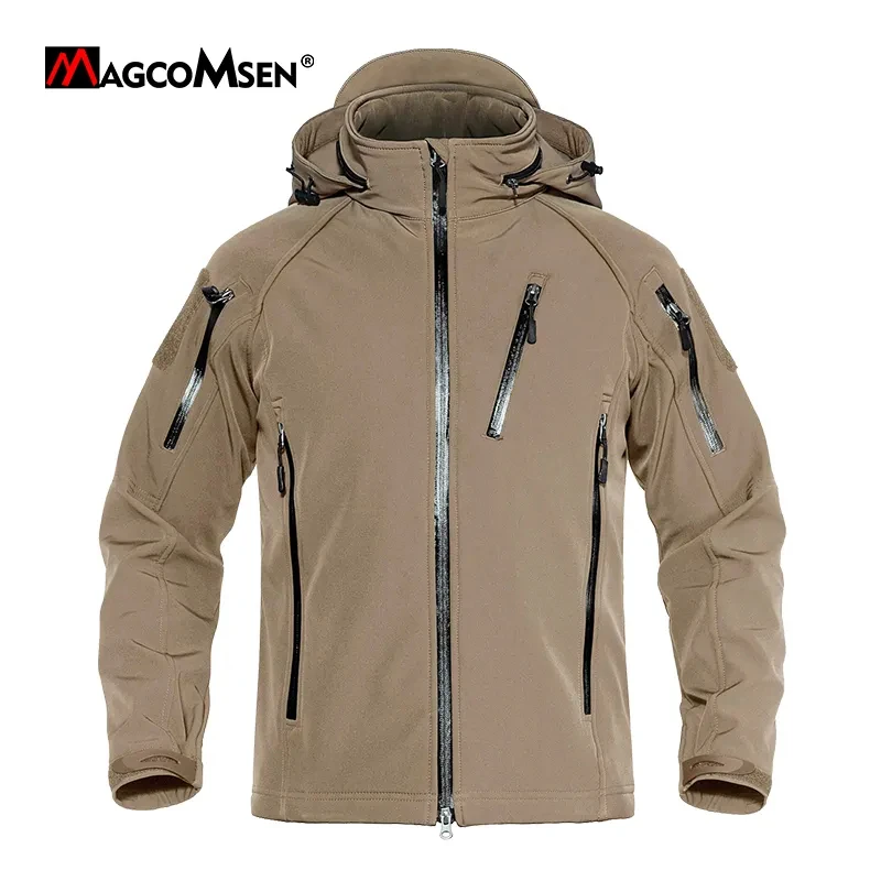 MAGCOMSEN Men's Tactical Jackets Fleece Lining Waterproof