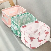 1pc Cotton Linen Fabric Waterproof Desktop Sundries Basket Storage Box Cosmetic Toy Organizer Underwear Socks Clothes Storagebag 1