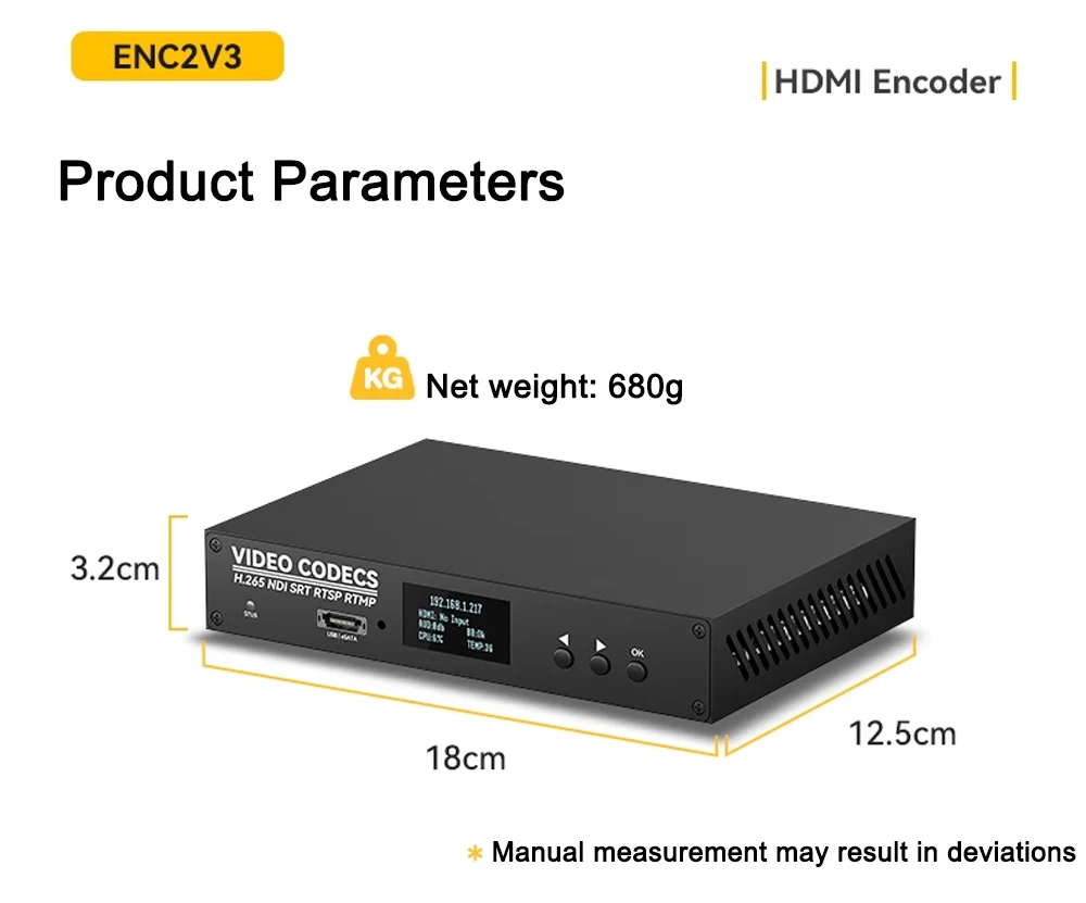 Link Pi ENC2_V3 4K Video Codec 2-channel HDMI Encoder/Decoder, SRT NDI, RTMP Liv