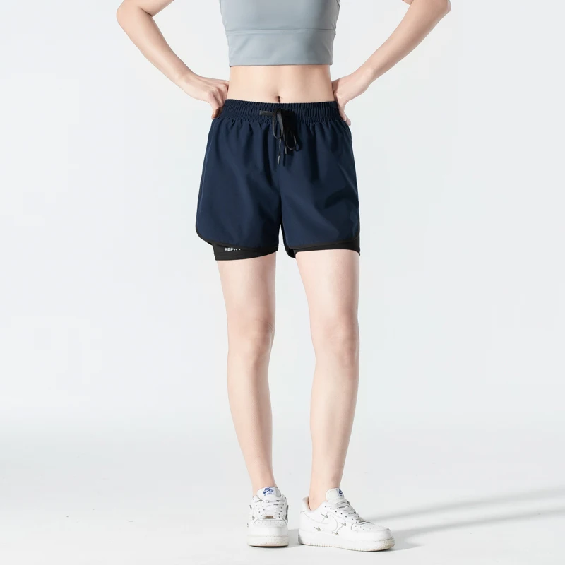 Pantalones cortos 2 en 1 para correr para mujer, Shorts transpirables de secado rápido, entrenamiento activo, ejercicio, trotar, ciclismo, holgados, Verano - Imagen 5