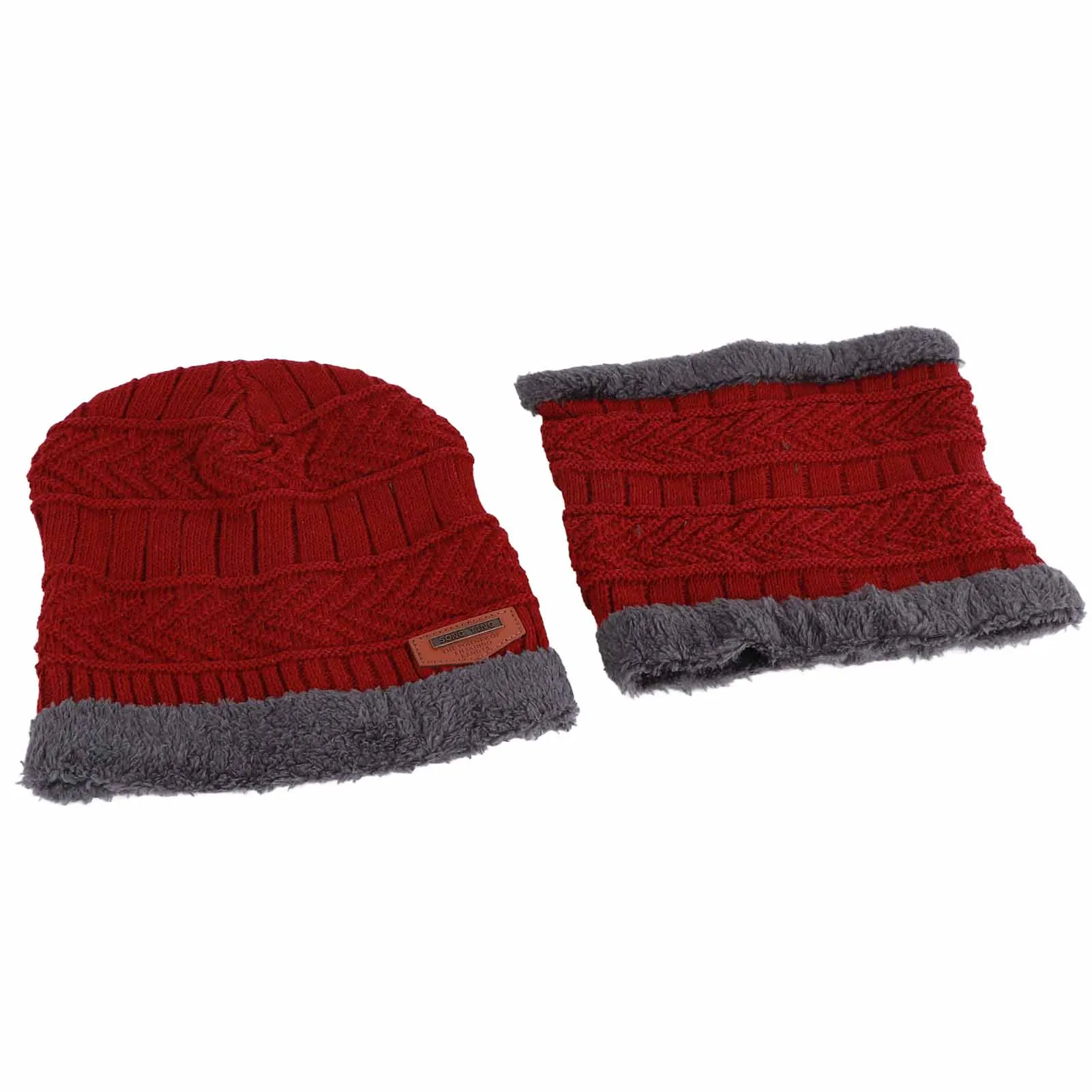 Winter Hat Scarf Mask Set Warm Keeping Comfortable Polyester Widely Used Winter Hat Mask Set Thickened Soft for Outdoor