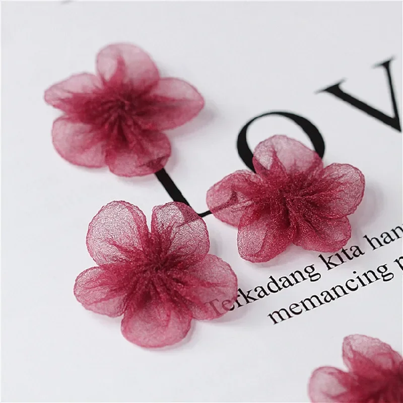 10 Pcs 3cm 3D Cloth Artificial Flower for Wedding Party Decor DIY Shoes Hats Fake Silk Flower Small Clothing Sewing Accessories