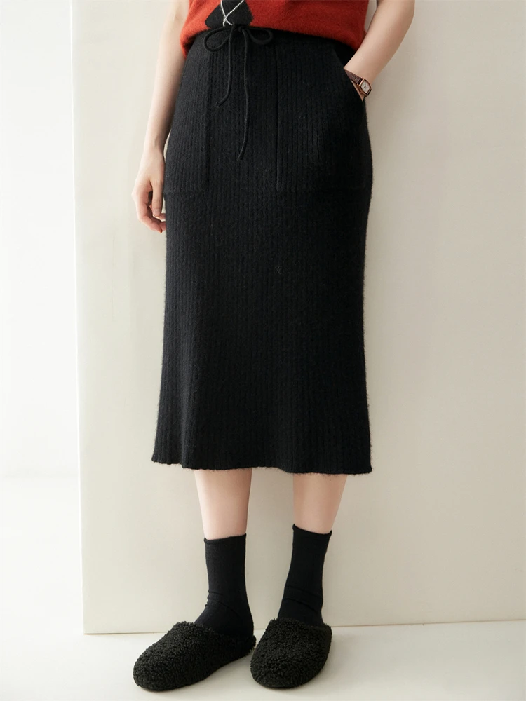 PlatiNum Cashmere Skirt - Drawstring Detail