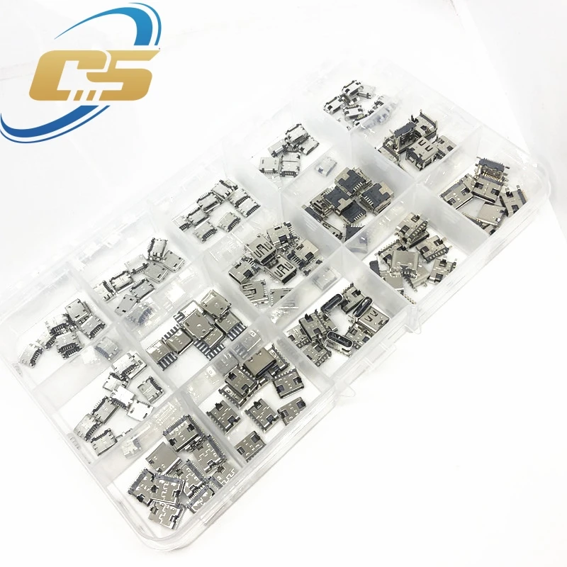 300 개/상자 30 모델 USB 키트 마이크로 USB 커넥터 소켓 충전 포트 커넥터 MP3/4/5 용 잭
