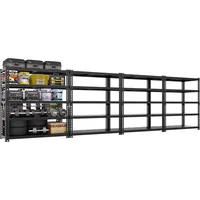 4 Packs All Metal 36" W x 16" D x 71" H Storage Shelves - 5 Tier Heavy Duty Adjustable Garage Shelving Unit 2