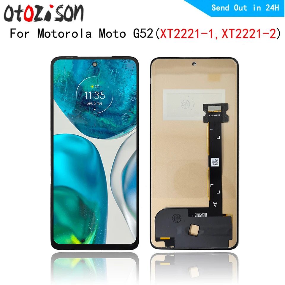 Schermo LCD Per Moto G52/G82 – Kit Di Sostituzione Con Telaio, Pellicola Protettiva, Nastro Adesivo E Strumenti Per Riparazione