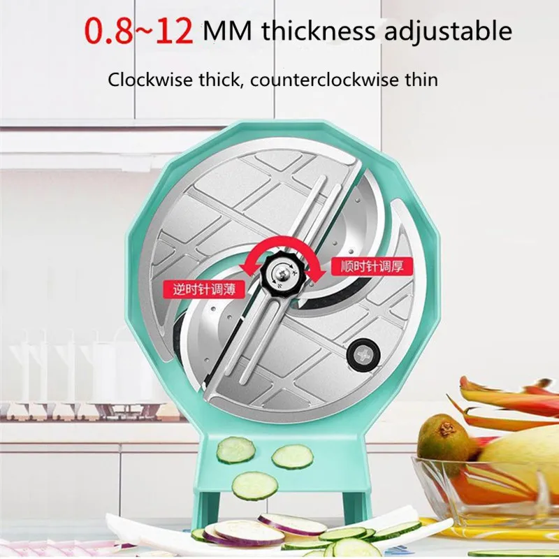 Fruit and Vegetable Slicer Household Multi-function Cutting Slicer for Lemon Potato Ginger Chip Slicer Machine With Double Slot 5