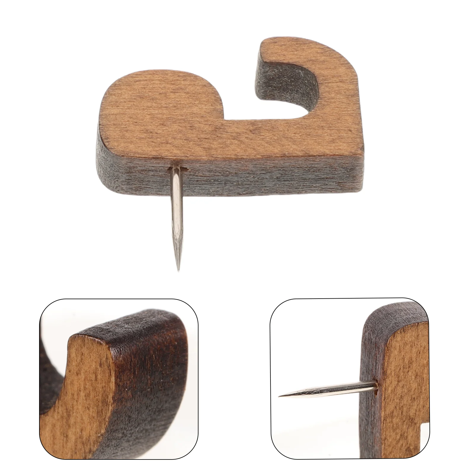 Push Pins 40 Pcs Wooden Hook Thumbtack Cork Board Tacks Wall Decorative Push Pin Hooks Replaceable