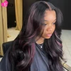 32 Inch Wigs 5x7 Transparent Lace 13x6 Lace Frontal Human Hair Wigs Highlight Pink Body Wave Human Hair Wig For Black Women
