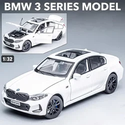 1:32 Alloy Diecast Car with Sound and Light - BMW 320i Série 3 Replica 2023 (White no box)