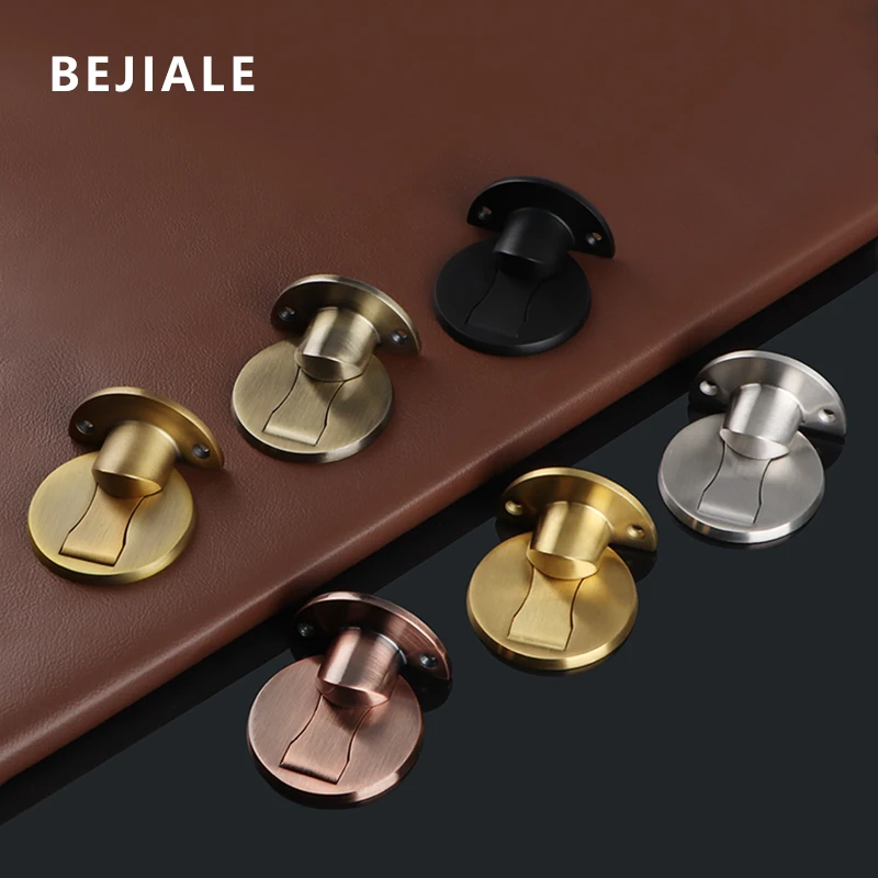 Stainless Steel Invisible Floor Suction No Punching With Glue Anti-collision Door Stop Strong Magnetic Door Suction