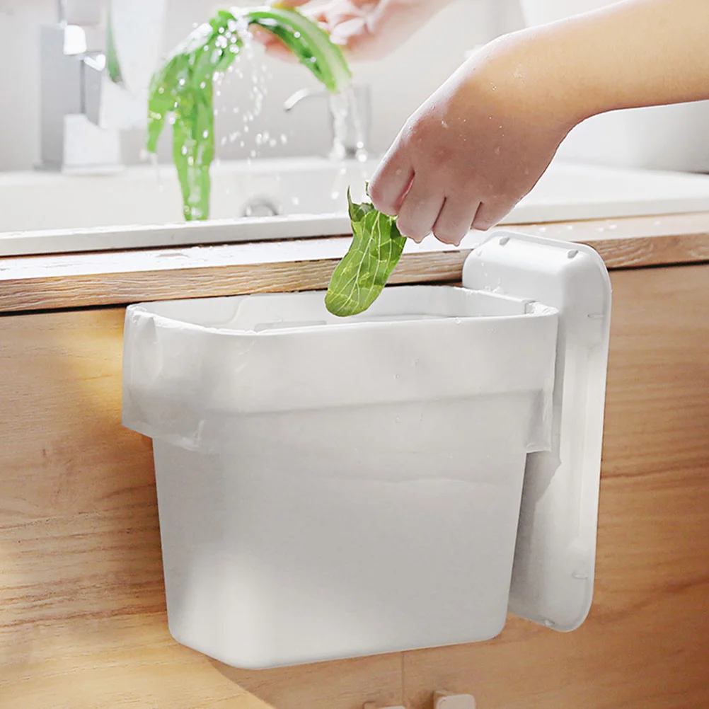 

Home Kitchen Cabinet Door Hanging Trash Can For Car Debris Storage Basket Bucket White Bedroom Trashcan Cans Rubbish Pp Simple