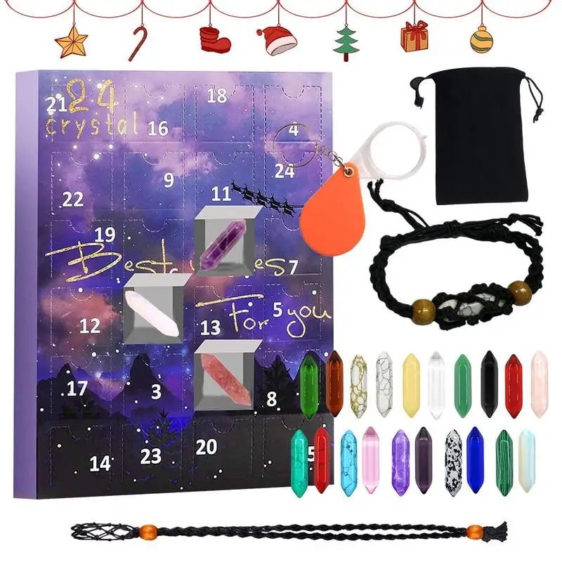 Crystals Christmas Advent Calendar Natural And Pure Collection Gift For Yoga  24 Days Natural Stone Gift Box Christmas Gifts - AliExpress