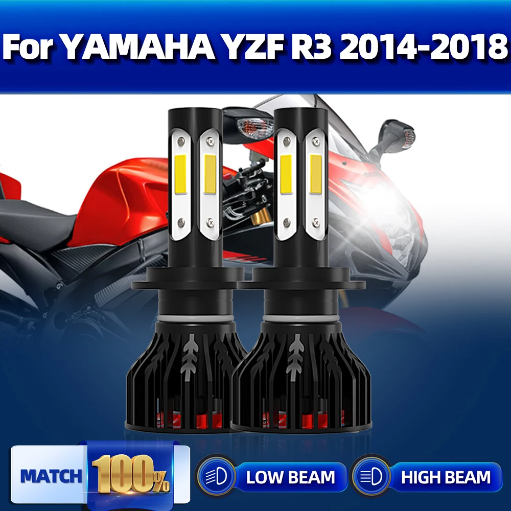 

H7 Motorcycle LED Headlight Bulbs 70W 20000LM Moto Lights 12V 6000K Motorbike Lamp For YAMAHA YZF R3 2014 2015 2016 2017 2018