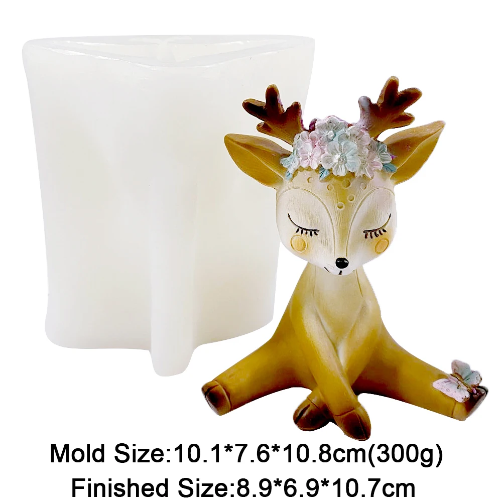 3D Sika Deer Silicone Mold - For Soap, Candles, Chocolate, Fondant, 7x3.5x4.1cm, Baking & Craft Tool - View #2