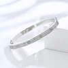 New Design Two Rows of Zircon Bracelet & Bangle For Women Girl Stainless Steel Couple Jewelry Wedding Gift 6