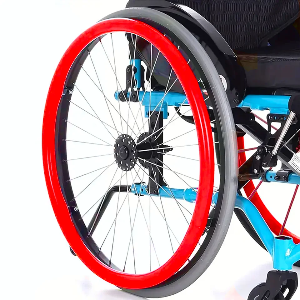 GZKDKZB 1 Pair Silicone Wheelchair Push Rim Covers, Non-Slip Wear-Resistant Hand Push Cover, Sports Wheelchair Rear Wheel Cover, Rear Wheel Handle Cover, Improving Grip And Traction,Red-20in