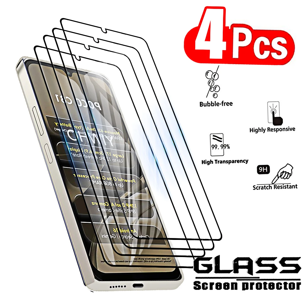 4-Pack Tempered Glass Screen Protectors - Durable Front Cover Protection