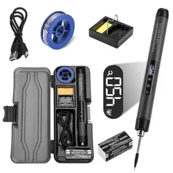 Portable USB Rechargeable Mini Soldering Iron with Adjustable Temperature (BROWN)