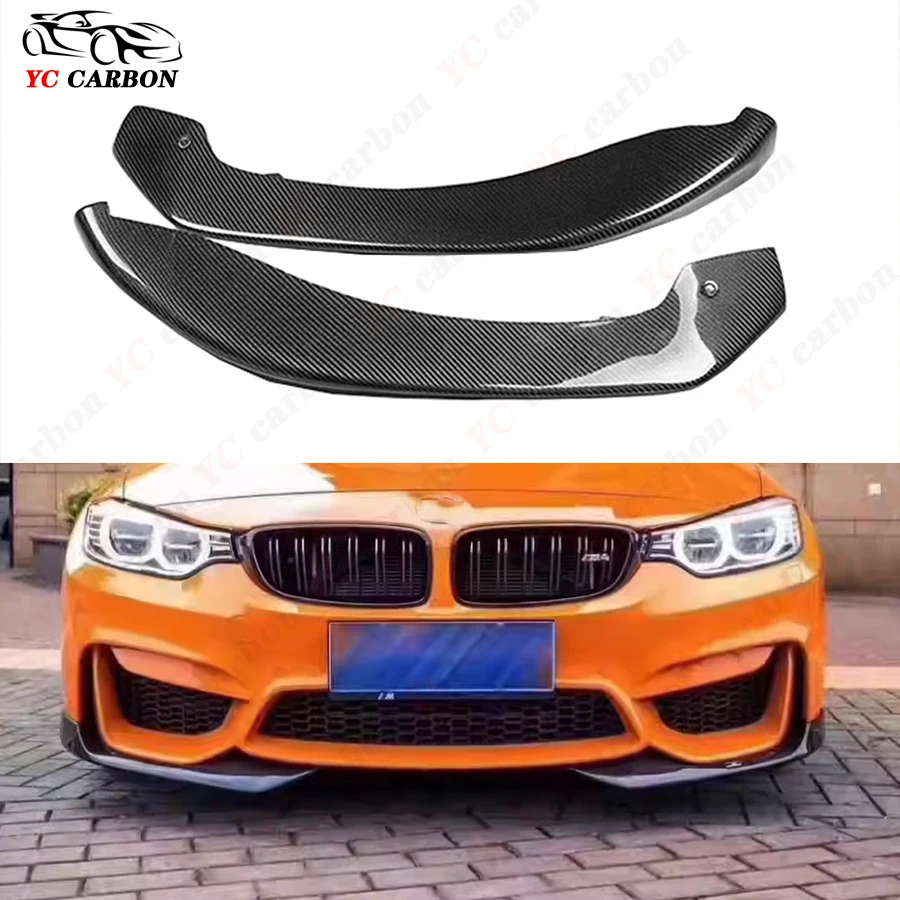 

For BMW M3 F80 M4 F82 F83 AC Style High quality Carbon Fiber wrap angle Car Front Bumper Splitter Corner Trim Cover Front Chin