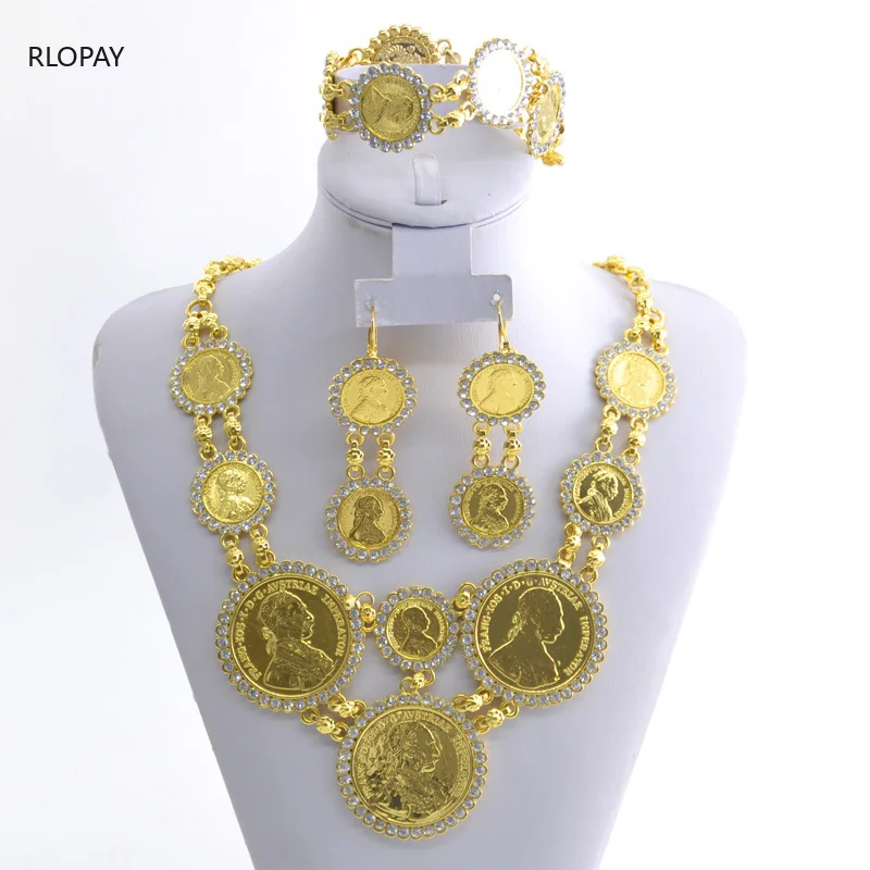 Dubai Gold Jewelry Sets For Women Coin 
