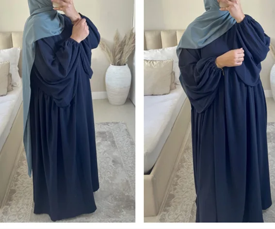 S6383c6b9e615444fbb8952df80f12d9f2 Casual Solid Eid Muslim Dress Women Hijab Abaya Kimono Khimar Dresses Kaftan Kebaya Ramadan Abaya Dubai Long Robe Islam Clothing Mallzona
