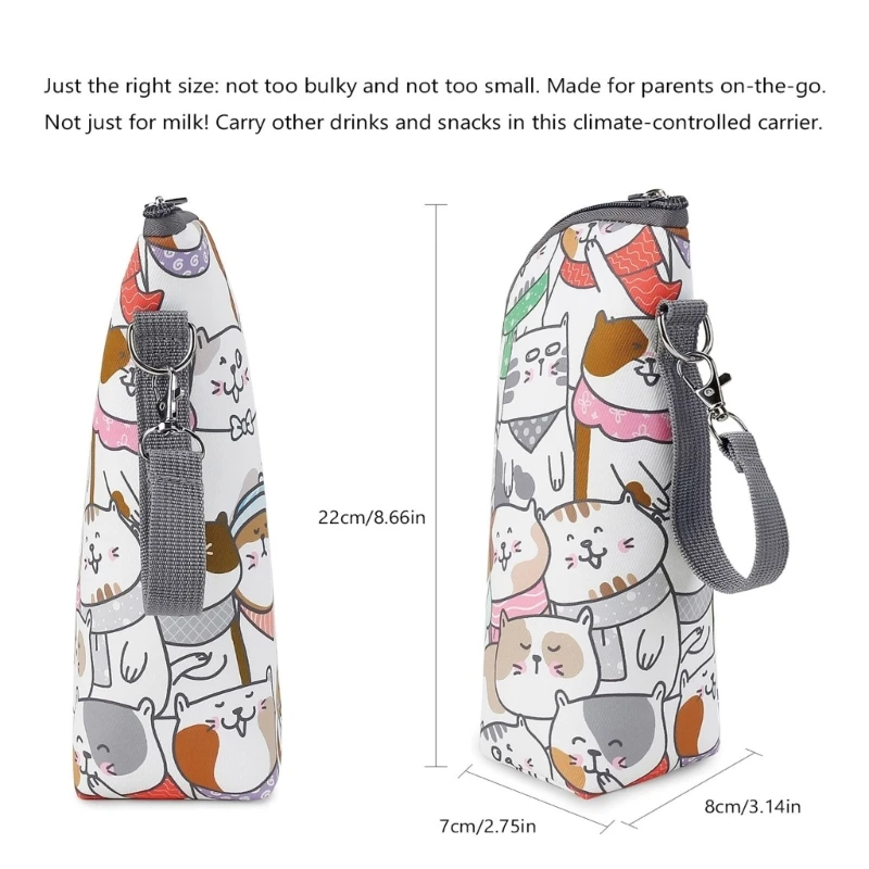 Baby Milk Bottle Insulation Bag Printed Travel Carry Case Portable Feeding Bottle Thermal Handbag Strollers Hanging Bag 6