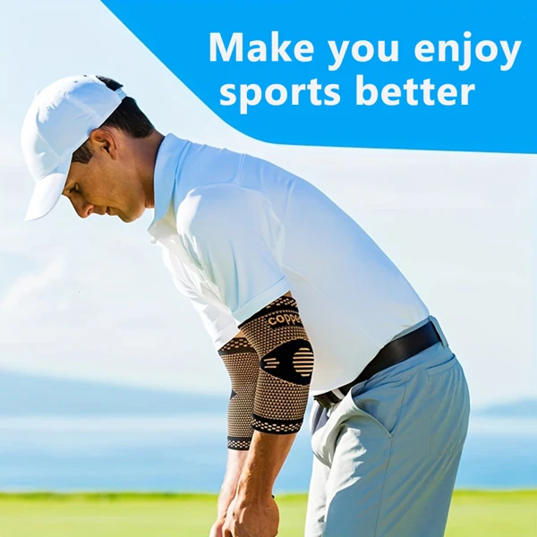 肘部压缩袖(1对)-预防和恢复肌腱炎的支持,适用于健身房 举重、网球、篮球、骑行旅游-12