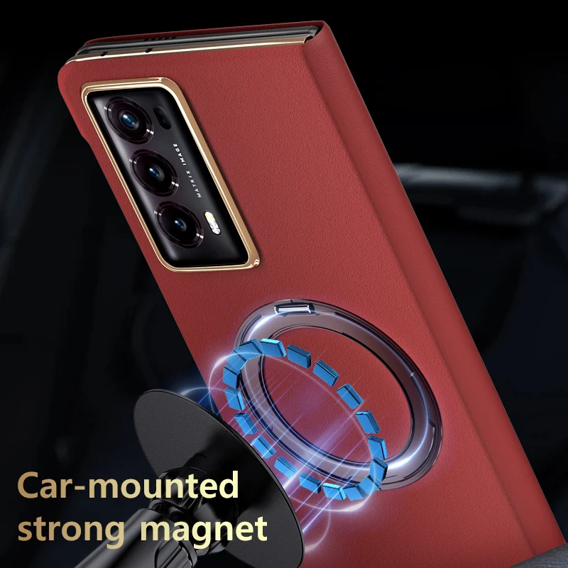 LANGSIDI Cowhide Genuine Leather Magnetic Smart flip case for Honor Magic V2 VS2 Luxury Wriststrap bracket Stand Leather Cover 5
