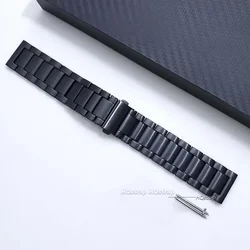Premium Titanium Alloy Watchband with Stainless Steel Buckle - 22mm (Black)