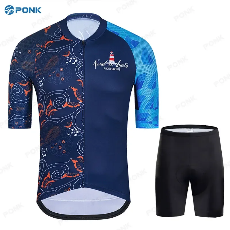 Pro Team Cycling Jersey Set Mens Mountain Bike Clothing Summer MTB Bicycle Wear Clothes Anti-UV Cycling Clothing Triathlon