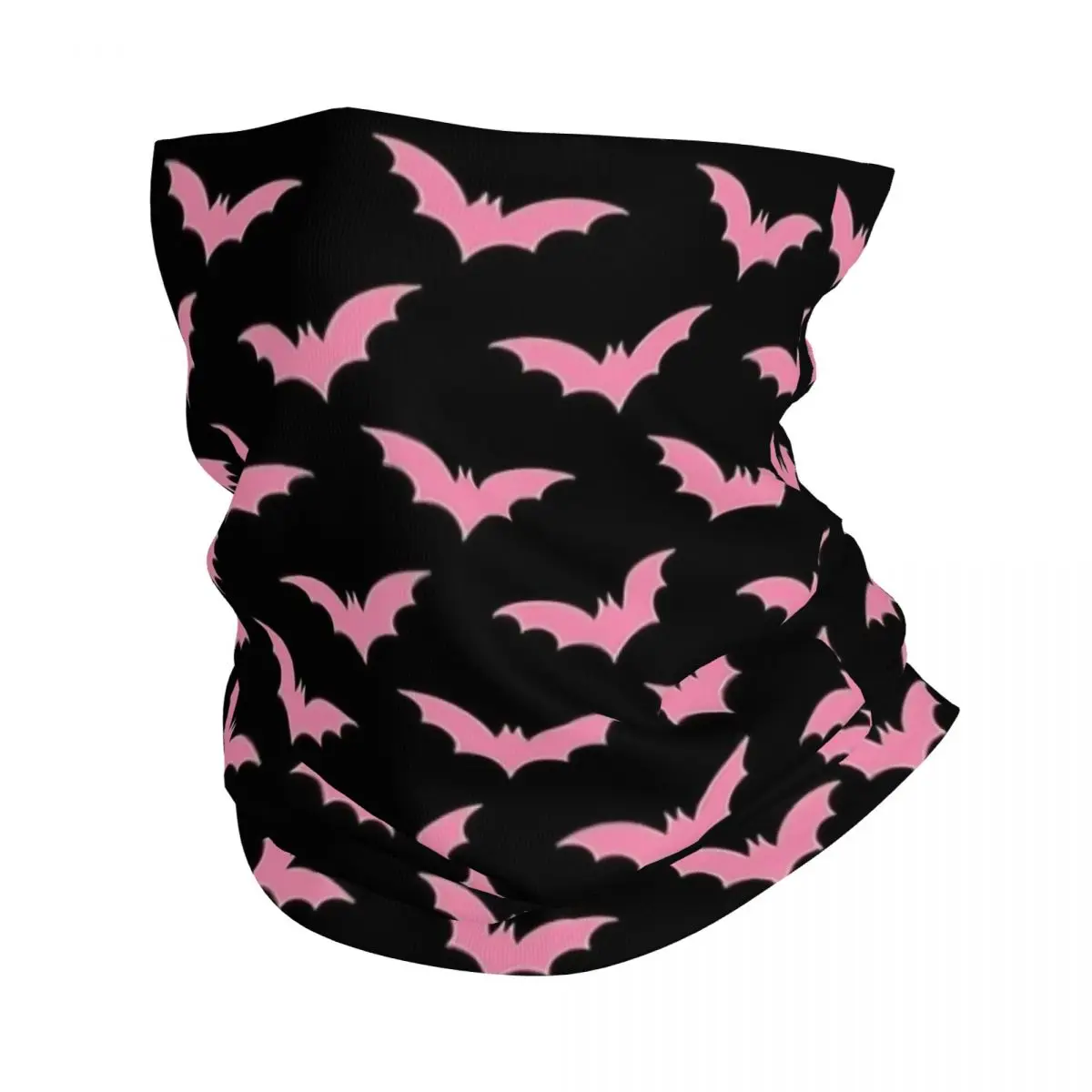 

Pink Bat Halloween Goth Bandana Neck Cover Printed Balaclavas Wrap Scarf Multi-use Cycling Running for Men Women Adult Washable