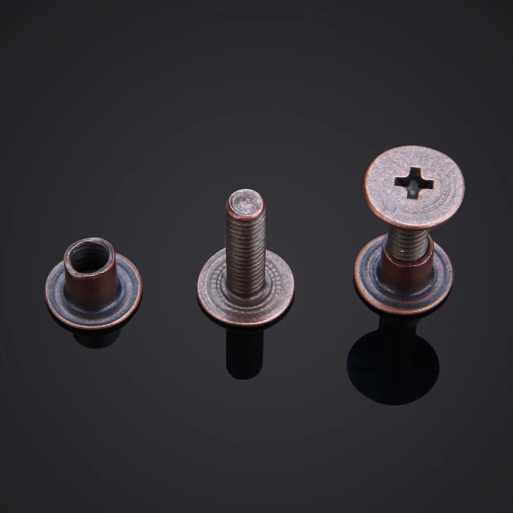 Recipe Album Screw Accessories Nail Rivet Ledger Nail Copper Plated Flat Head Screw Binding 6 Rings Binder Accessories book binding supplies