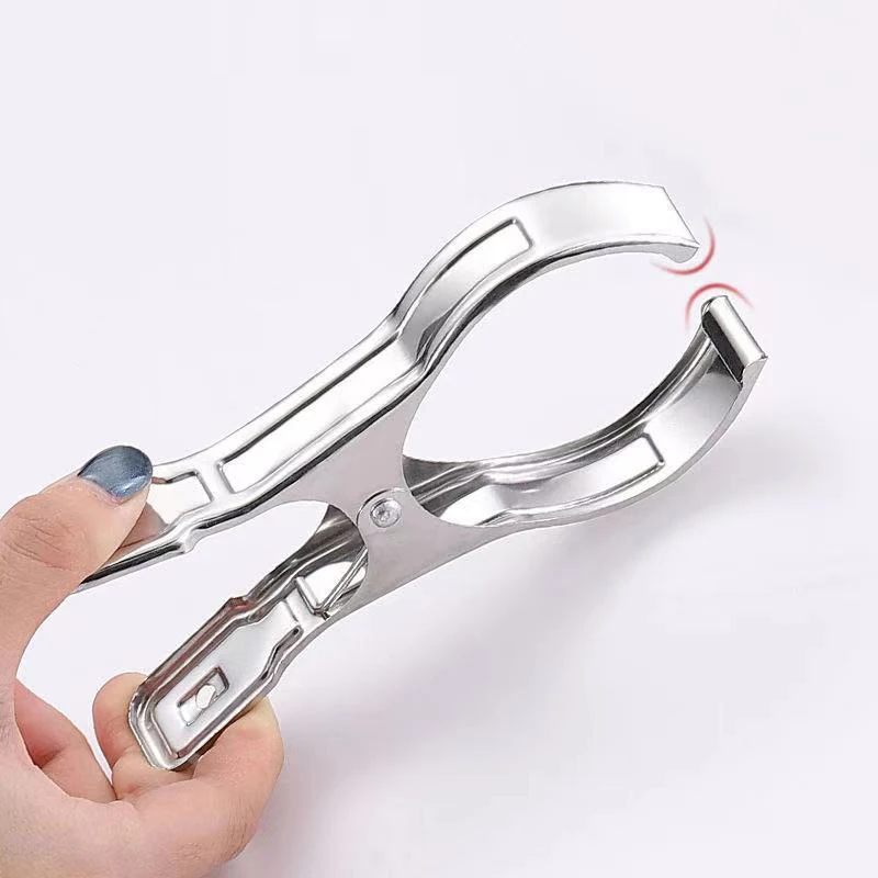 

12pcs Stainless Steel Clothespin Clothes Pegs Rack Bed Sheet Clips Thick Clothes Clip Bed Sheet Holder Home Storage Organization