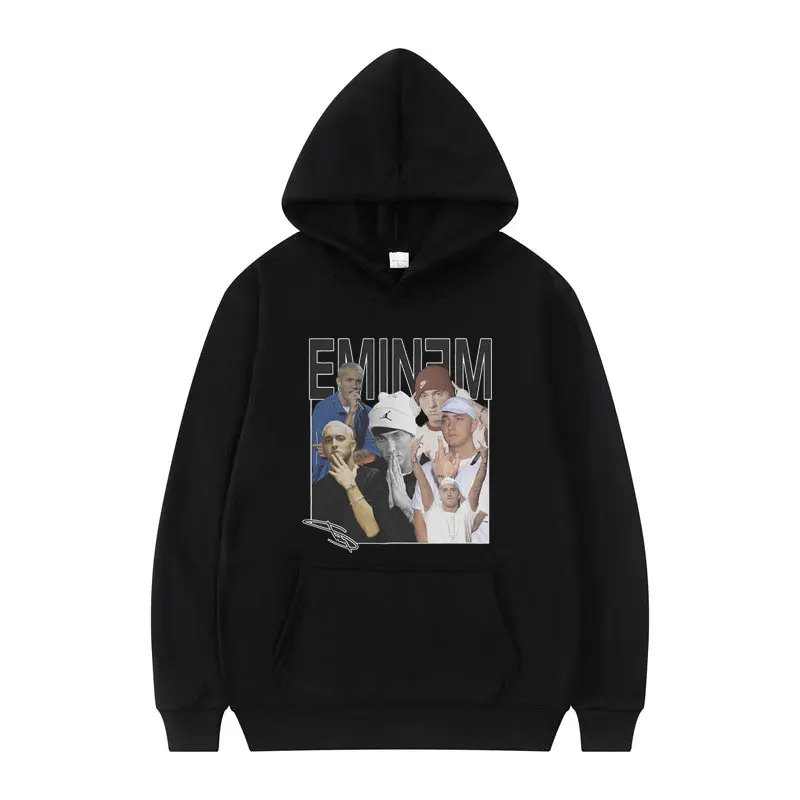 

Тонкие худи с принтом в виде тени EMINEM, винтажная одежда в стиле 90-х для мужчин и женщин, модная уличная одежда с капюшоном, пуловеры в стиле хип-хоп и панк, свитшоты