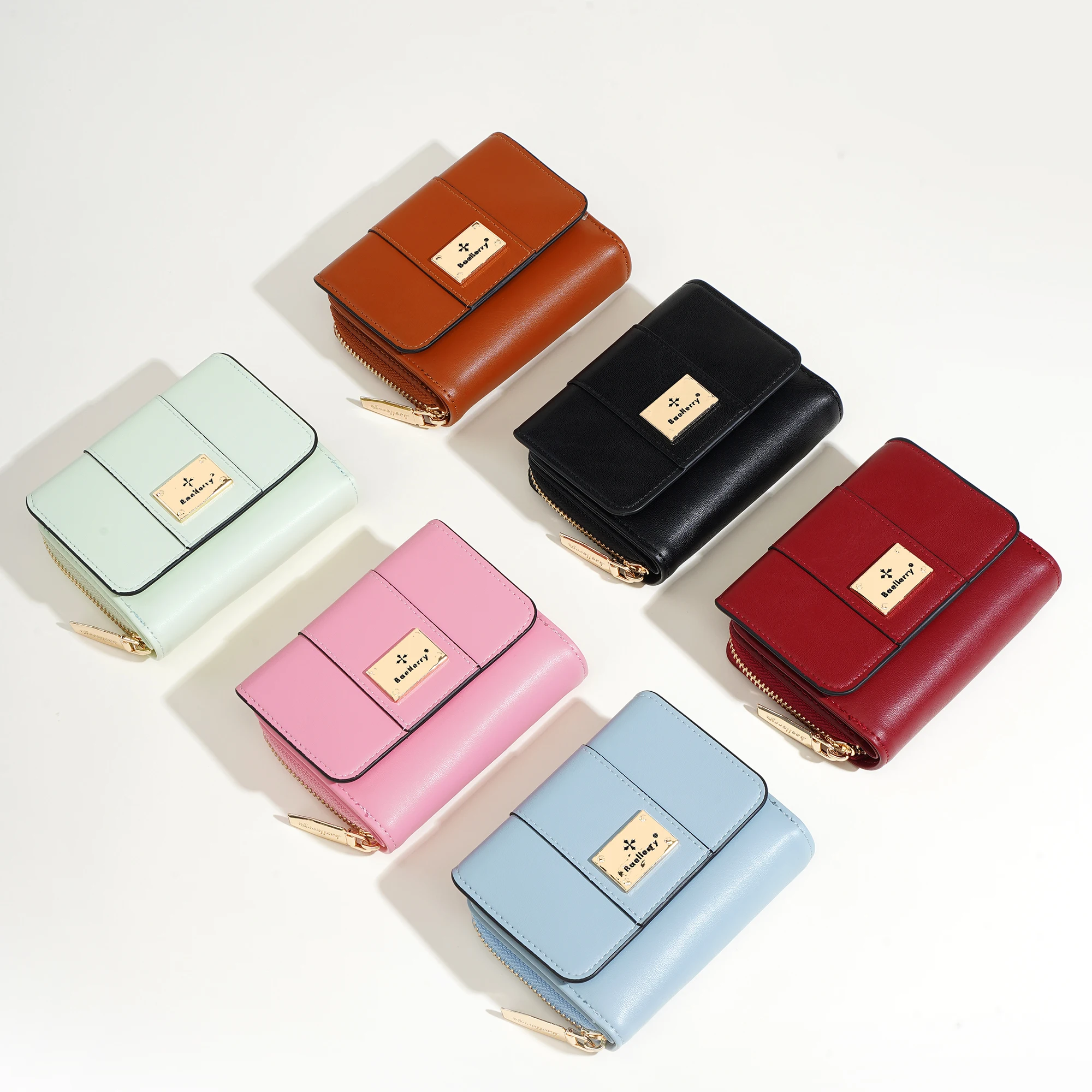 1Pcs Women's Thin Zipper Wallet, Multiple Card Slots with Id Window, Anti-Theft Compact Card Holder, Small Travel Wallet, Perfect Gift for Girlfriend