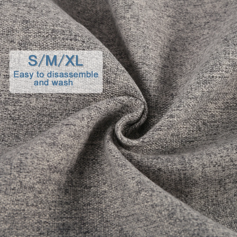 Lazy Sofa Cover Solid Chair Covers Without Filler Linen Cloth Lounger Seat Bean Bag Pouf Puff Couch Tatami Living Room Beanbags 5